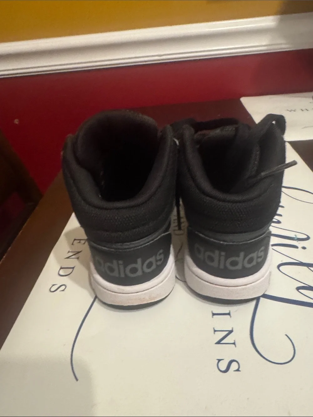 adidas 3.0 Hoops Kids Black & White Mid-Top Sneakers